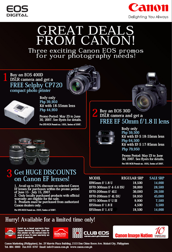 Canon Sale