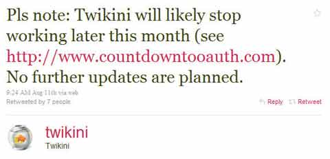 Pls note: Twikini will likely stop working later this month (see http://www.countdowntooauth.com). No further updates are planned.